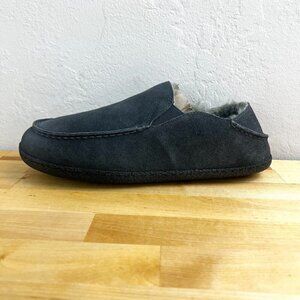 NEW Clarks Suede Faux‎ Fur Lined Convertible Slippers Grey Men's Size 8